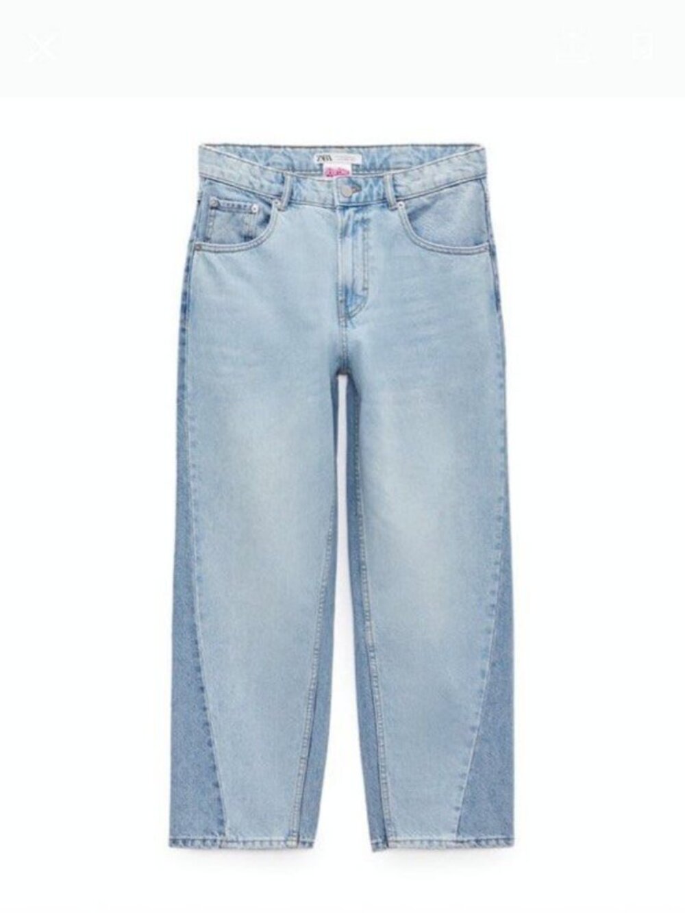 Zara x Barbie™ The Movie Straight-Leg Jeans — Light Wash — Size EU 38 / US 6 NWT
